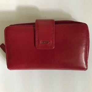 NWT Necessities by Rolf's Raspberry Leather Wallet